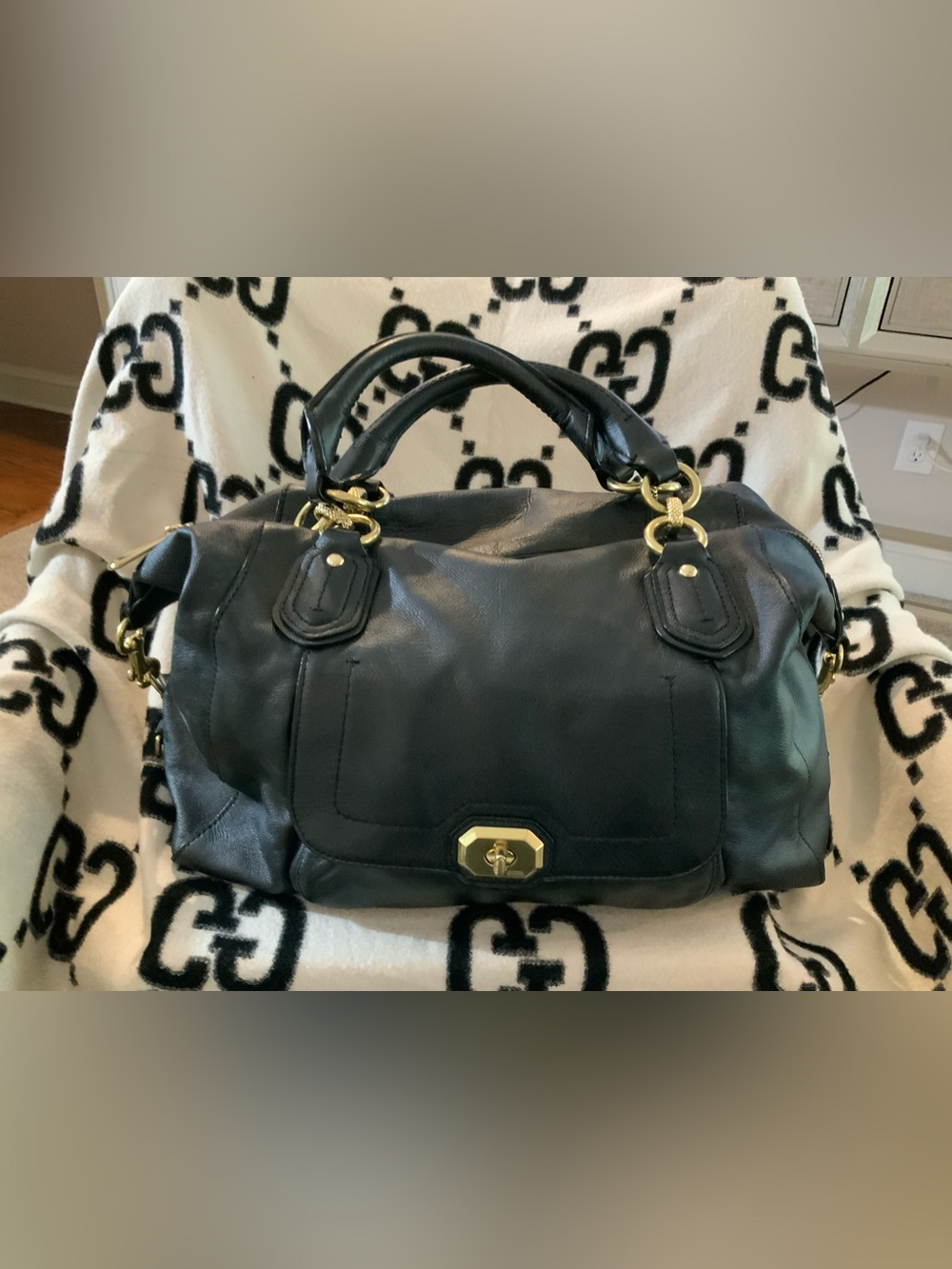 Coach Black Leather Satchel